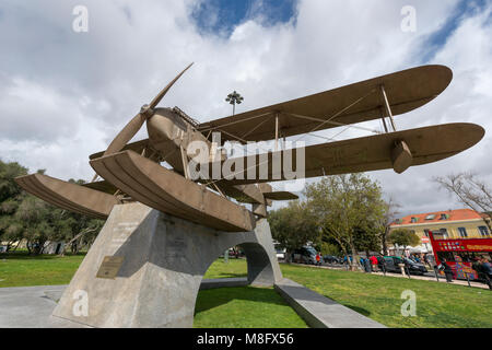 Wasserflugzeug Denkmal, Lissabon, Portugal Stockfoto