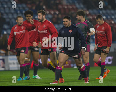 15. März 2018, John Smiths Stadion, Huddersfield, England; Betfred Super League Rugby, Huddersfield Riesen versus Rumpf KR; Rumpf Kr außenstürmer Justin C Stockfoto