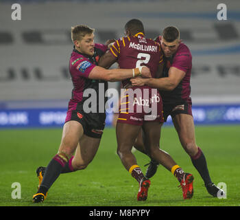 15. März 2018, John Smiths Stadion, Huddersfield, England; Betfred Super League Rugby, Huddersfield Riesen versus Rumpf KR; Hudderfield Riesen winger Stockfoto
