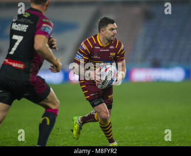 15. März 2018, John Smiths Stadion, Huddersfield, England; Betfred Super League Rugby, Huddersfield Riesen versus Rumpf KR; Rumpf Kr außenstürmer Justin C Stockfoto