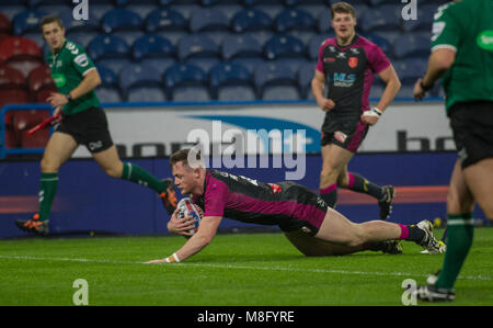 15. März 2018, John Smiths Stadion, Huddersfield, England; Betfred Super League Rugby, Huddersfield Riesen versus Rumpf KR; Rumpf Kr Andrew Hefferna Stockfoto