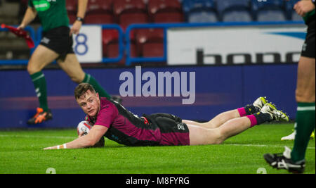 15. März 2018, John Smiths Stadion, Huddersfield, England; Betfred Super League Rugby, Huddersfield Riesen versus Rumpf KR; Rumpf Kr Andrew Hefferna Stockfoto