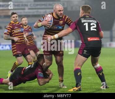 15. März 2018, John Smiths Stadion, Huddersfield, England; Betfred Super League Rugby, Huddersfield Riesen versus Rumpf KR; Hudderfield Riesen 2. Stockfoto