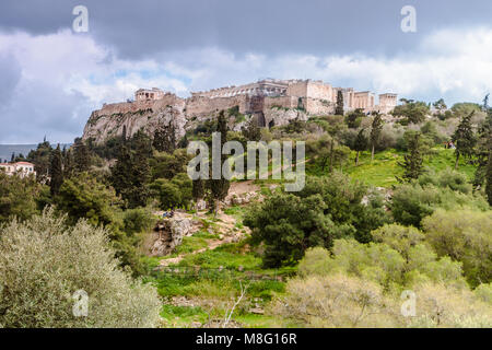Athen - Blick auf die Akropolis Stockfoto