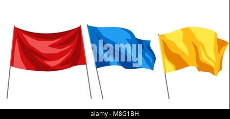 Der bunte Fahnen auf weißem Hintergrund Stock Vektor