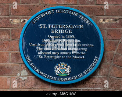 St Petersgate Brücke, Stockport Stadtzentrum, Greater Manchester, UK Stockfoto