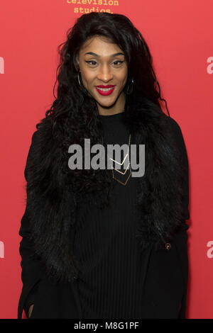 New York, NY - 16. März 2018: MJ Rodriguez besucht FX die Amerikaner Staffel 6 Premiere in der Alice Tully Hall im Lincoln Center (Foto Lev Radin/Pacific Press) Stockfoto