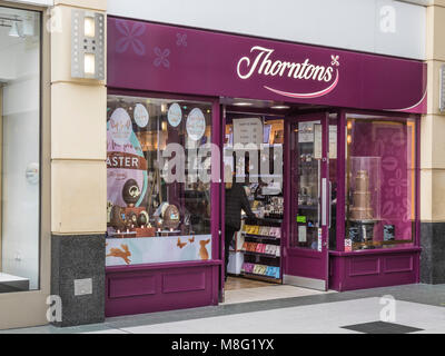 Thorntons Schokolade shop Stockport Stadtzentrum Einkaufszentrum, Merseyway Stockfoto