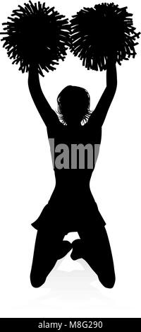 Silhouette Cheerleader Stock Vektor