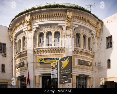 Marokko, Casablanca, Bv Mohammed V, Central Market Post und Bank Al-Barid Stockfoto