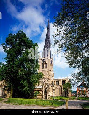 St. Maria und alle Heiligen Kirche Chesterfield, Derbyshire England United Kingdom Stockfoto