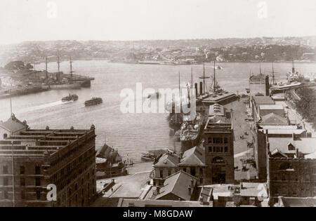 C 1890 Australien - Sydney Harbour View, angenommen zu werden. Stockfoto