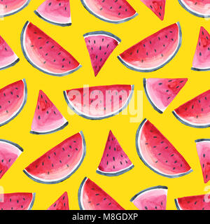 Nahtlose Muster mit Wassermelone Stockfoto
