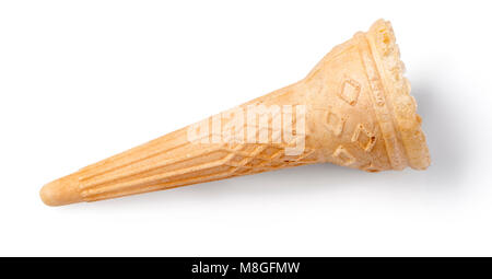 Leere knusprige Eis auf Weiß mit Freistellungspfad isoliert Stockfoto