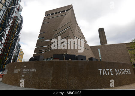 Galerie Tate Modern, London. Seitenansicht Stockfoto