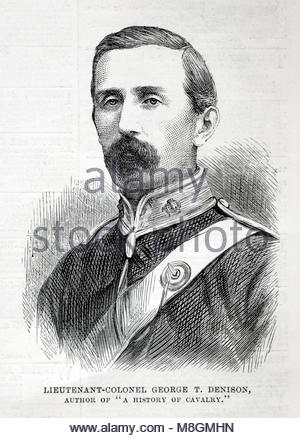 Oberstleutnant George Taylor Denison III, 1839 - 1925, war ein kanadischer Soldat und Publizist, antike Gravur von 1877 Stockfoto