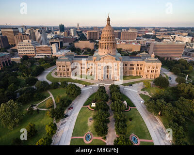 Luftaufnahme des Texas State Capital gründen in Austin Stockfoto