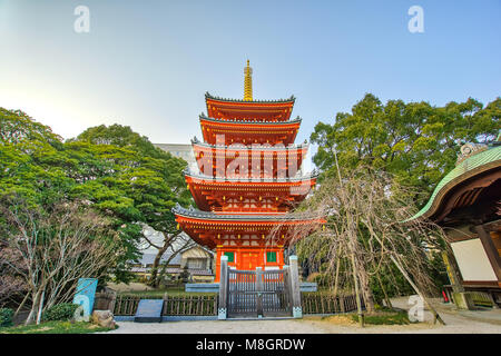 Fünf stöckige Pagode in Tochoji Tempel in Hakata, Fukuoka, Japan. Stockfoto
