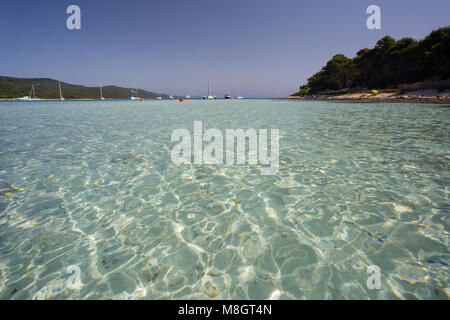 Beliebte Strand Saharun auf der Insel Dugi Otok, Dalmatien, Kroatien Stockfoto