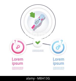 Positive Prenancy Test Männlich oder Weiblich Anmelden Infografik Hintergrund Stock Vektor