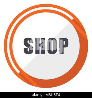 Shop orange flache Design vector Web Icon Stock Vektor