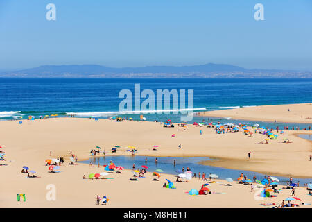 Lagoa de Albufeira (Albufeira Lagune) Strand. Sesimbra, Portugal Stockfoto