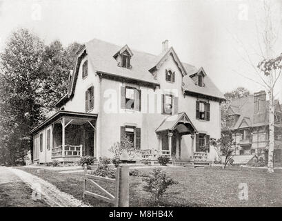 Das Haus von Harriet Beecher Verstauen, Hartford, Connecticut, USA. Elisabeth Harriet Beecher Stowe, 1811 - 1896. American abolitionist und Autor. Von der Internationalen Bibliothek des berühmten Literatur, c. veröffentlicht. 1900. Stockfoto