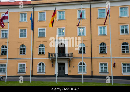 Riga, Lettland. August 23, 2017. Rigaer Schloss (Rigas Pils) ist eine Residenz des Präsidenten von Lettland (Latvijas Valsts prezidenta rezidence) Stockfoto