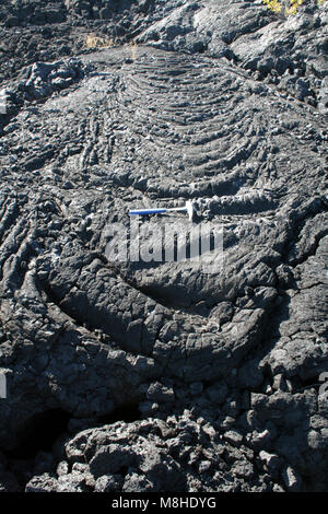 Verloren Jim Lavastrom. Die verlorenen Jim Lavastrom ist die jüngste Lavastrom im Bewahren. Der Flow ist ein pahoehoe fließen wie die von Kilauea auf Hawaii Vulkan National Park, Stockfoto