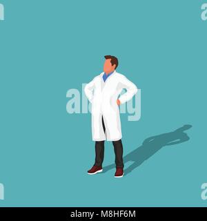 Arzt in einem sicher stellen Stock Vektor