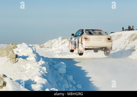 Asbest, Russland, Februar 4, 2018 - 2. Phase der Russischen Cup Rallye 2018" Uralasbest 2018', Toyota Celica Auto, Startnummer 25. Stockfoto