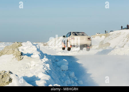 Asbest, Russland, Februar 4, 2018 - 2. Phase der Russischen Cup Rallye 2018" Uralasbest 2018', Toyota Celica Auto, Startnummer 25. Stockfoto