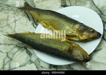 Heringe auf net Pacific herring Vielfalt Holz- Stockfoto