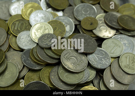 Sowjetunion Münzen Hintergrund. Metall Geld der UDSSR Stockfoto