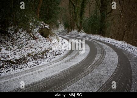 Die mini Tier aus dem Osten hits Teile von Sussex in 2018. Das zweite Mal in die gleiche Anzahl von Wochen, dass Schnee hits Teile von Sussex. Quelle: Rupert Rivett/Alamy leben Nachrichten Stockfoto