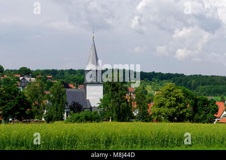 Lutherkirche in Feldstetten (Teil von Laichingen) an den Schwäbischen Alpen, Alb-Donau-Kreis, Baden-Württemberg, Deutschland Stockfoto