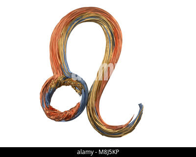 Leo Sternzeichen. Abstrakte metall Symbol. 3D-Rendering Stockfoto