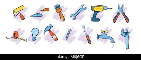 Home Reparatur instrument Symbole Stock Vektor