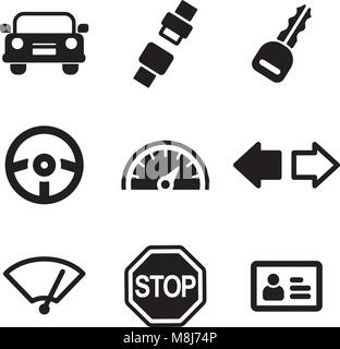 Fahrschule Symbole Stock Vektor