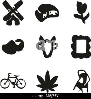 Die niederländische Kultur Symbole Freehand füllen Stock Vektor