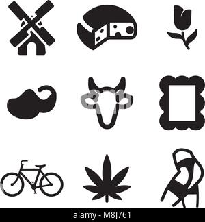 Die niederländische Kultur Symbole Stock Vektor