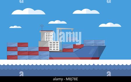 Frachtschiff Symbol Stock Vektor