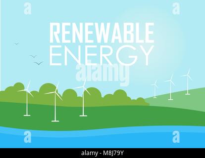Erneuerbare Energien. Wind Generator Turbinen Stock Vektor