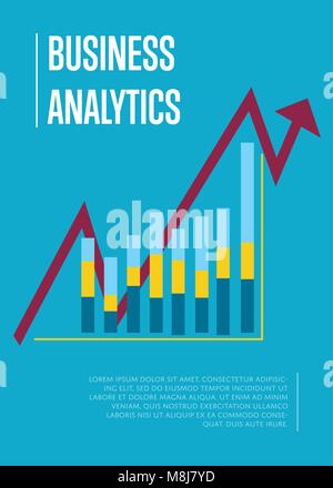 Business Analytics Banner mit Grafik-Bericht Stock Vektor