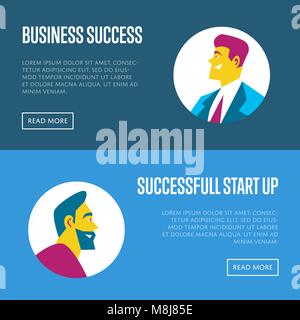Business bis horizontale Website Vorlagen start Stock Vektor