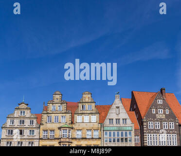 Panorama der alten Häuser am zentralen Marktplatz von Bremen, Deutschland Stockfoto