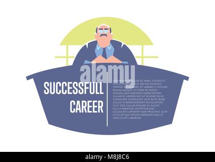 Erfolgreiche Karriere banner mit Big Boss Stock Vektor