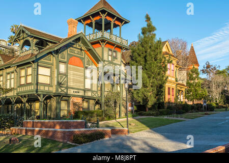 SAN DIEGO, Kalifornien, USA - Viktorianische Architektur des Sherman Gilbert Haus im historischen Erbe County Park in der Nähe von Old Town San Diego. Stockfoto