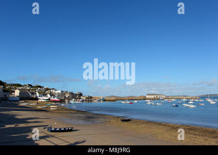 Stadt Strand in Hugh Town, St Mary's, Isles of Scilly Stockfoto