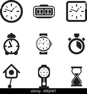 Uhr Icons Set 1 Stock Vektor